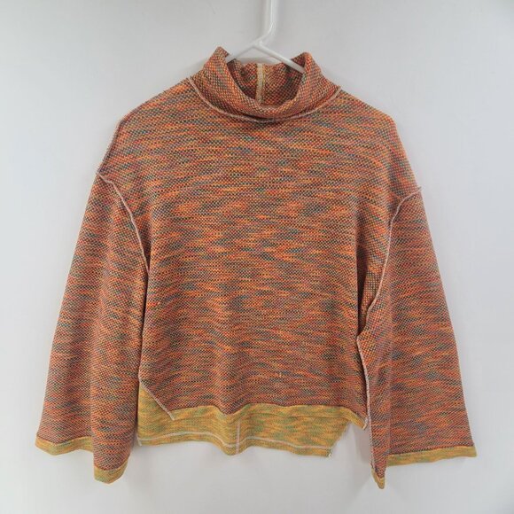 Free People Sunny Days Women’s Turtleneck Sweater Top Orange Size XS Long Sleeve - Picture 2 of 9